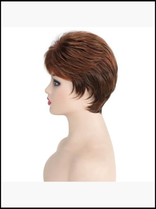 Short Pixie Cut Wig Synthetic Layered with Bangs Heat Resistant Fluffy main image 5